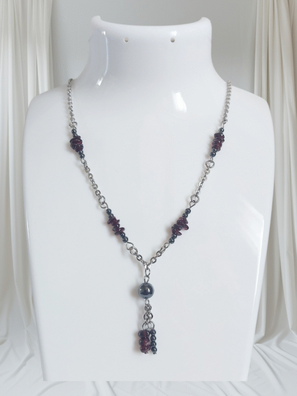 Collier GARNELYA - Grenat et Hématite – Image 3