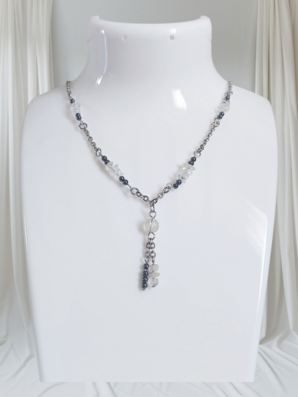 Collier CRYSMEA - Cristal de roche et Hématite – Image 3