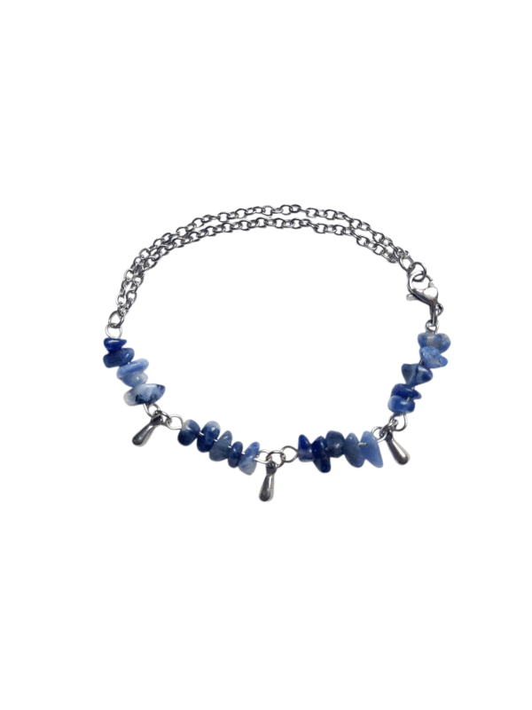 Bracelet artisanal, sodalite et acier inoxydable