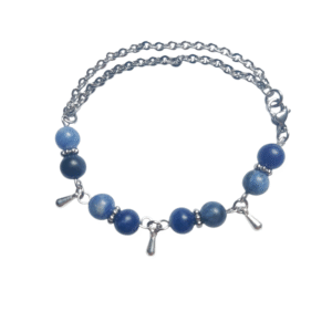 Bracelet artisanal, sodalite et acier inoxydable