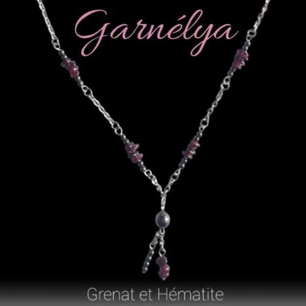 Collier GARNELYA - Grenat et Hématite – Image 2