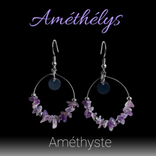 Boucles d'oreilles AMETHELYS - Améthyste – Image 2