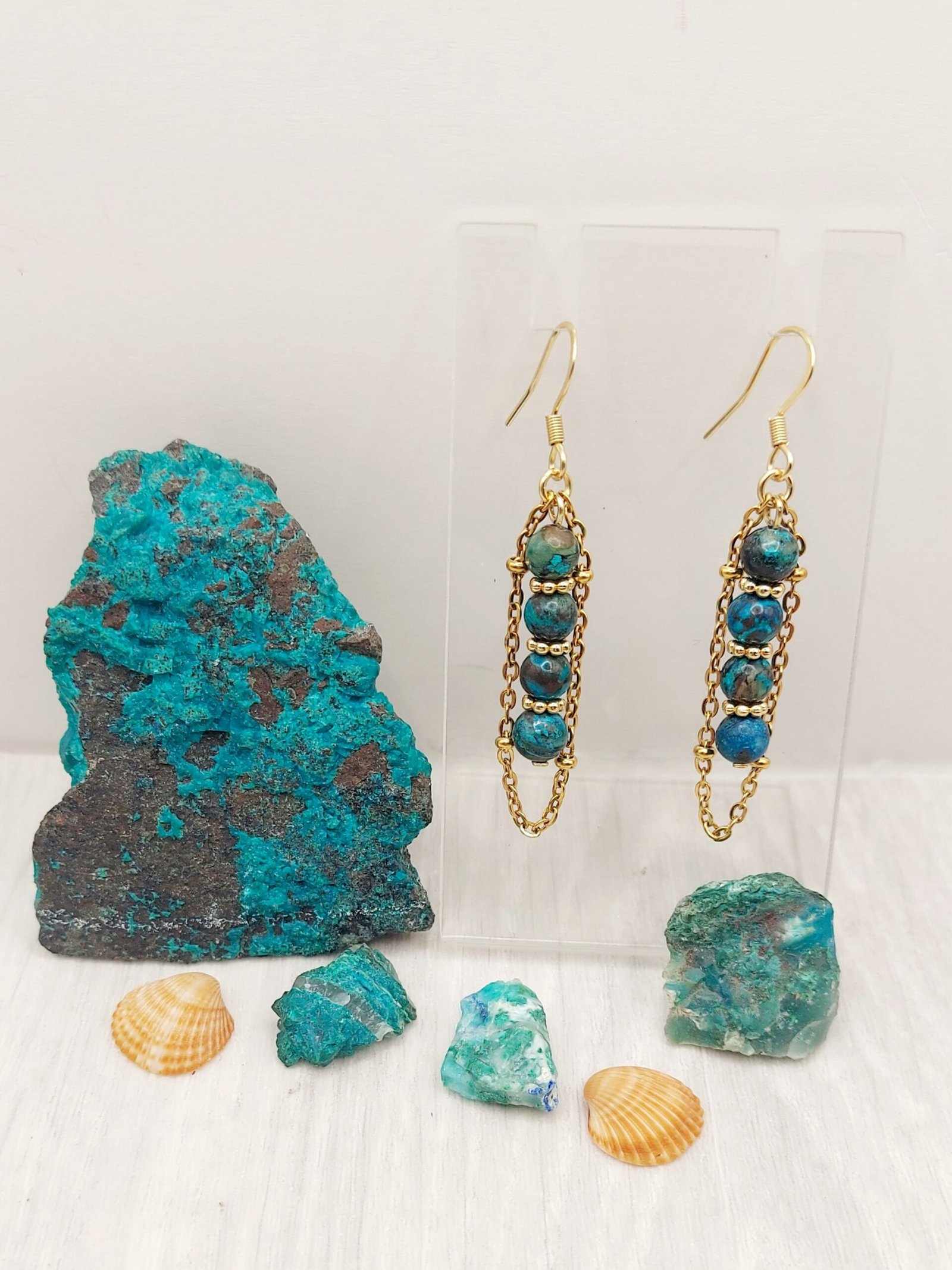 Boucles d'oreilles CHRYSALYS - Chrysocolle – Image 2