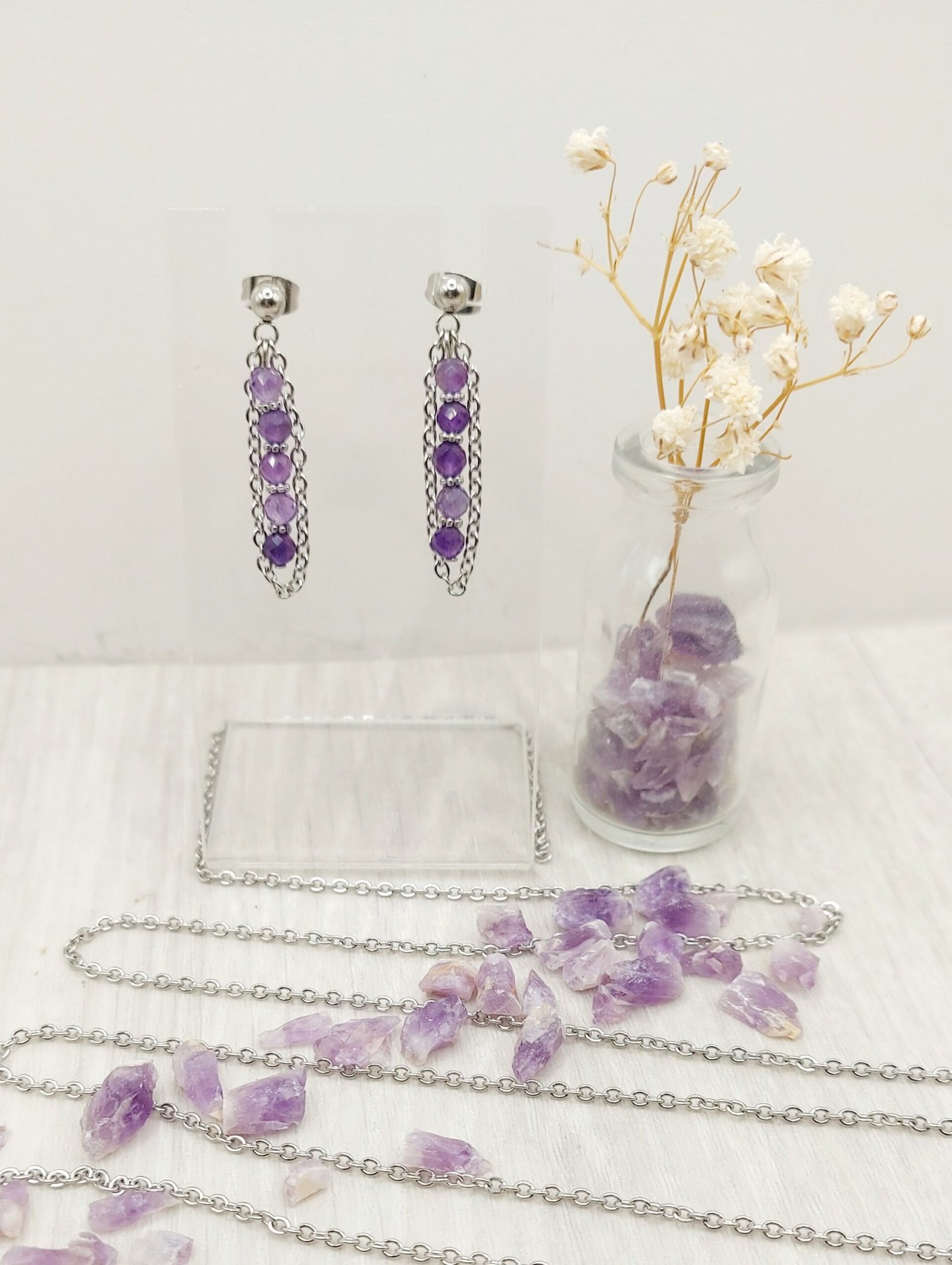 Boucles d'oreilles AMETHEA - Améthyste – Image 3