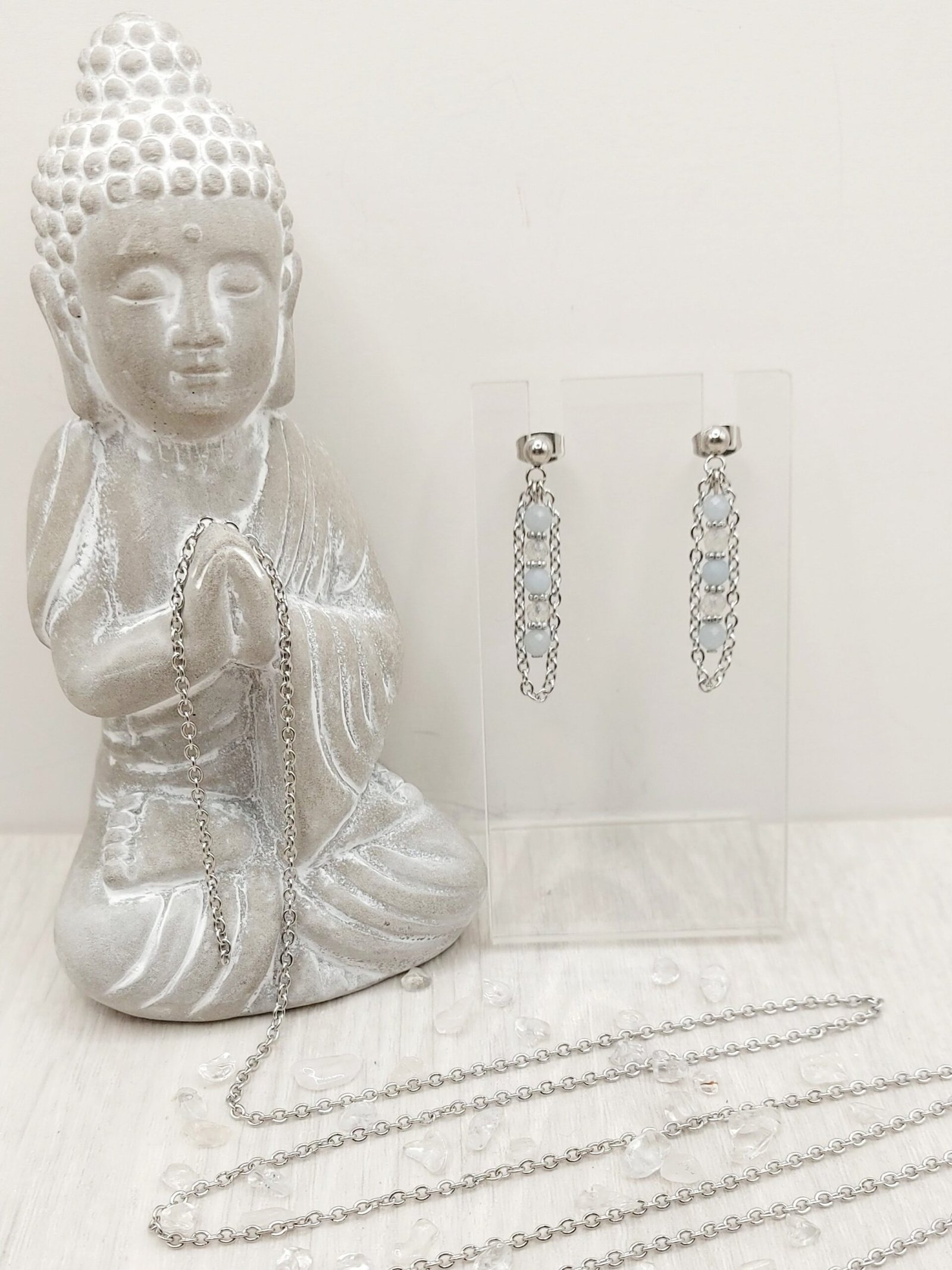Boucles d'oreilles AURORA - Angélite et Labradorite – Image 3